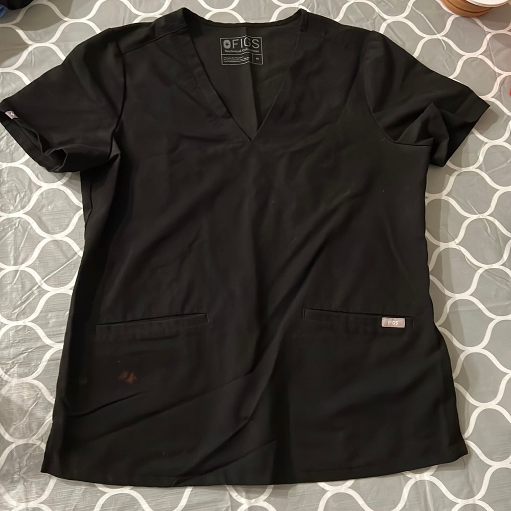 Figs black casma scrub top